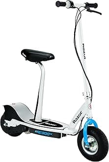 Seated Electric Scooter for Ages 13+, 40-Min Ride Time, Twist-Grip Throttle, Pneumatic Tires, Removable Padded Seat
