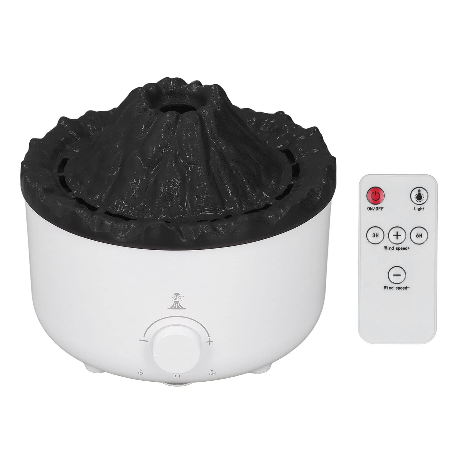 Ultrasonic Aromatherapy Diffuser, Volcano Essential Oil Humidifier Improve Sleep Quiet Relaxing Simulation 2 Spray Modes for Living Room for Study (UK Plug)