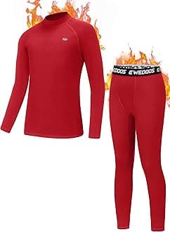Ewedoos Thermal Underwear Set for Kids Thermals Top and Bottom Set Boys Long Johns Base Layer Thermal Set