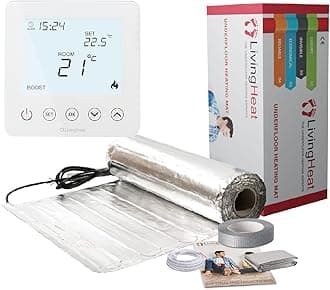Underfloor Heating Kit for Under Laminate & Wood Floors, Electric 150w /m² with T5 Touch Screen Thermostat, 7/m²