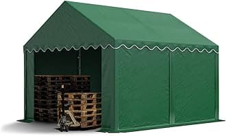 TOOLPORT Storage tent 3x4 m PVC 700 N waterproof shelter dark green
