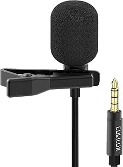 Cubilux 3.5mm Phone Microphone with High Sensitive ECM for Loud and Clear Recording, Omnidirectional 1/8” TRRS Mini Lavalier MIC, External Clip Lapel Vlog MIC for Android Smartphone, Laptop, 5 Feet