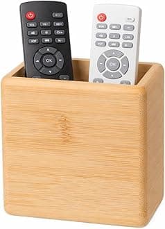 Garneck Bamboo Remote Control Holder Wall Mount - Wood Remote Caddy Organizer for Bedside Couch Office Universal Media Storage Box for Tv Controller Phone Key Pen Home Decor
