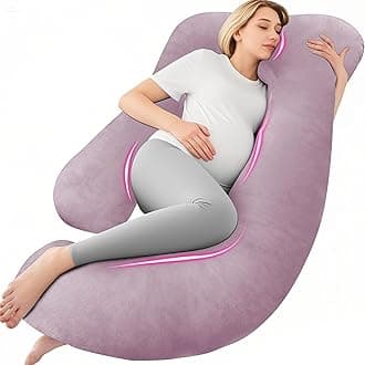 Chilling Home Pregnancy Pillows for Sleeping-U Shaped Full Body Pillow Maternity Pillow 58 inch-Pregnant Women Must Have with Removable Cover, Pink