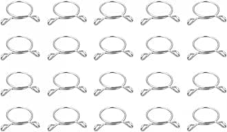 uxcell Fuel Line Hose Clips, 20pcs 20mm ID Fit 21.5-22mm OD Hose 304 Stainless Steel Water Pipe Air Tubing Spring Hose Clamps for Motorcycle Scooter