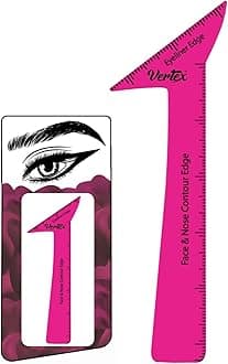Vertex Eyeliner Stencils Eyebrow Stencil Angled Winged-For Firm Flat Fine Liquid Gel Liner Small Angle Winged Brush Thin Filling Eye Makeup Brushes & Stamp Matte Finish (Pink)