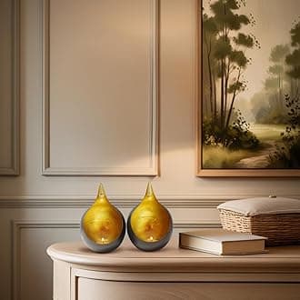 Decozen Tea Lights Votive Candle Holders Set of 8 Handcrafted Metal Home Decor for Console Table Centerpiece Dining Living Room Bedroom Office Farmhouse Events Wedding Decorations - Gold Leaf Color