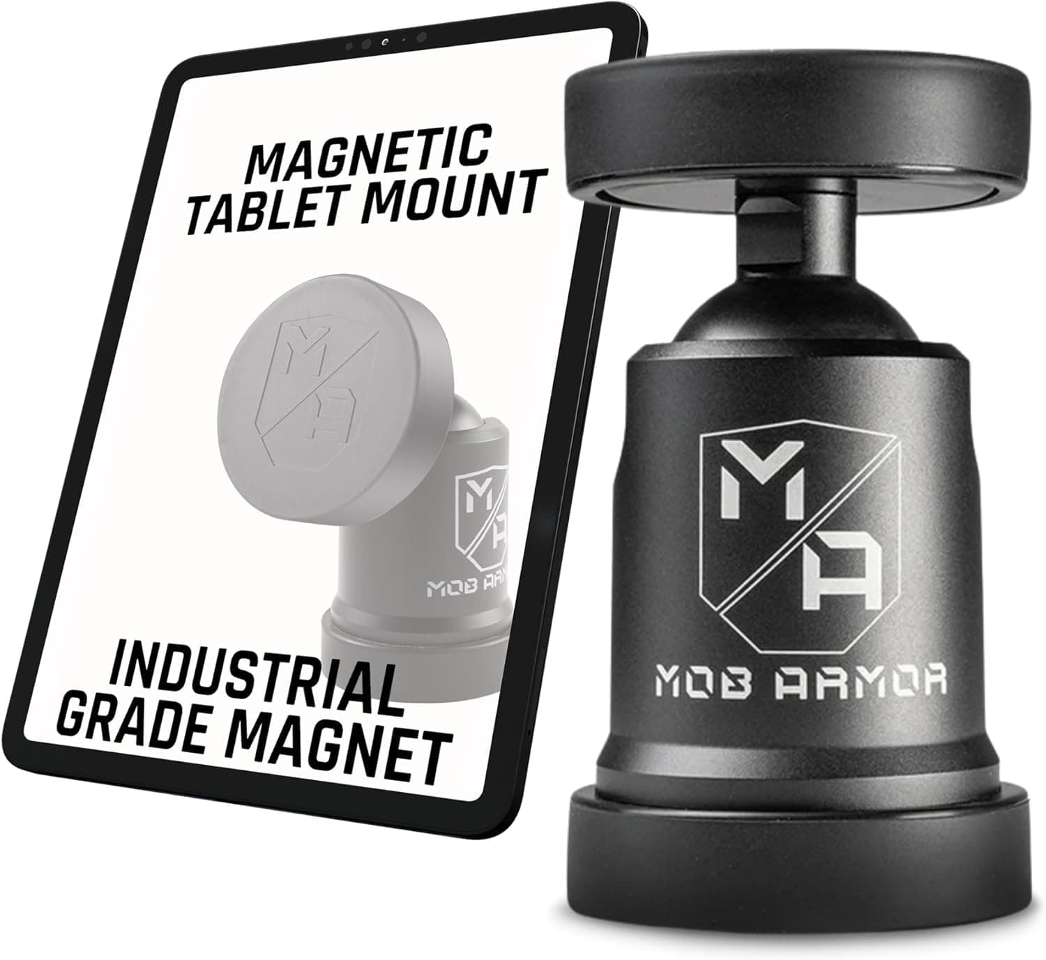 Mob Armor Tabnetic Maxx - Universal Magnetic Tablet Mount for Trucks, Cars, RVs, Heavy Equipment, Adhesive Mounting, Tablet Compatible, Magnetic Phone Mount, Console Accessories