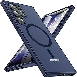 OWKEY for S23 Ultra Case 6.8'', Magnetic Samsung Galaxy S23 Ultra Case for Magsafe, [Shockproof Military] Translucent Back Slim Bumper Cover Phone Case Galaxy S23 Ultra Case, Blue