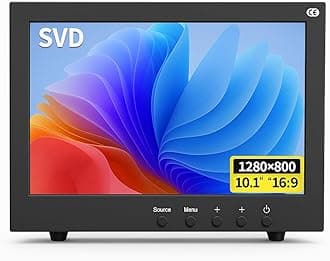 SVD 10.1 Inch Full HD 2 Mega Pixel Metal Frame with varsatile Metal Mount, Industrial Monitor for RV Boat CCTV, Support HDMI BNC Input