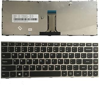 Laptop Replacement Keyboard Fit Lenovo IdeaPad G40-30 G40-45 G40-70 G40-80 G41-35 Flex 2-14D US Layout (Sliver Frame)