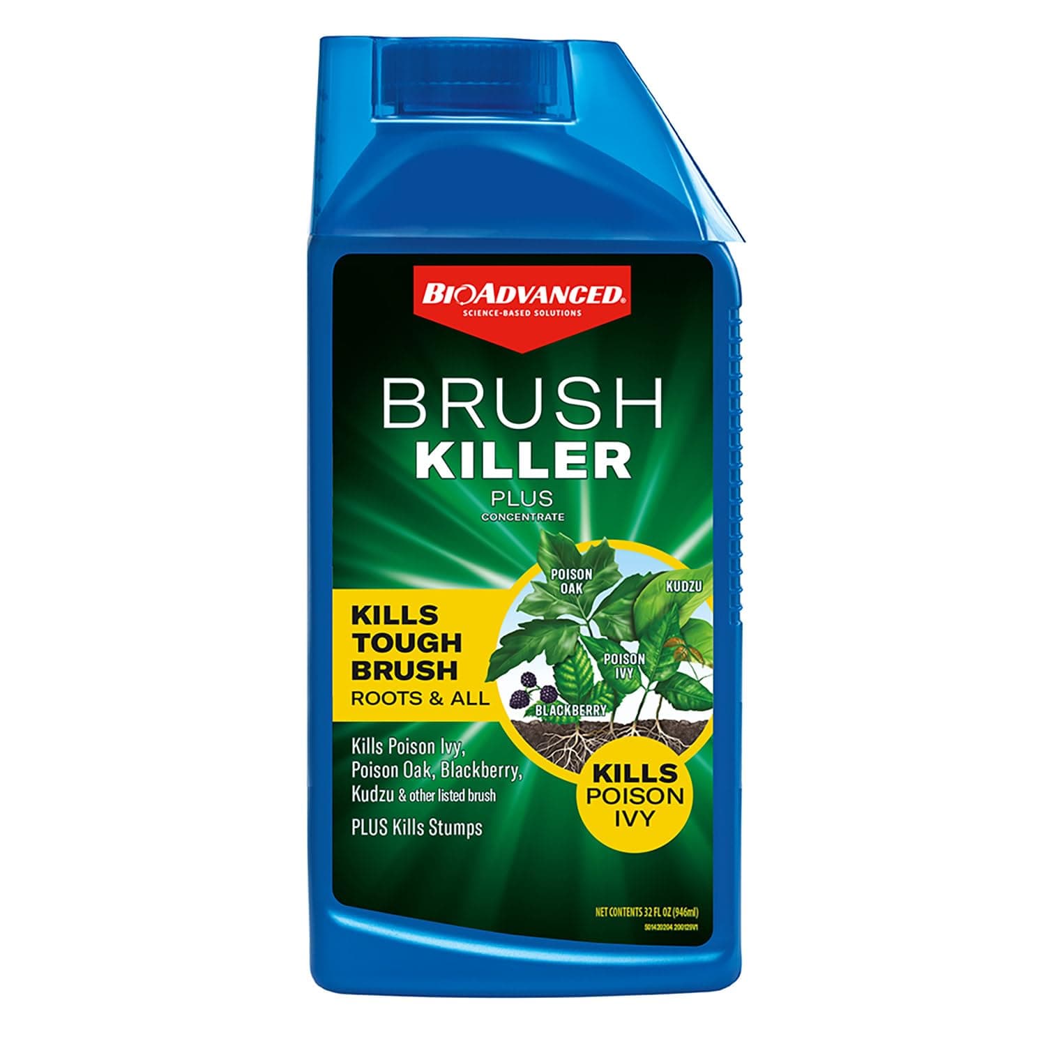 Brush Killer Plus, Weed Killer Concentrate, 32 oz, Kills Tough Brush Roots & Poison Ivy