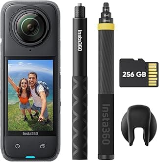 Insta360 X4 No Drone Bundle 8K Waterproof 360° Action Camera, 4K Wide-angle Video, Invisible Selfie Stick Effect, Detachable Lens Guard, 135-minute Continuous Shooting Battery, AI Editing