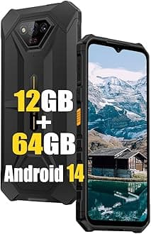 Armor X13 Rugged Smartphone Unlocked, MTK Helio G36 12GB+64GB Cell Phone Android 14, 50MP+24MP Night Vision Camera, 6.52" HD+, 6300mAh, Dual SIM 4G Rugged Phone, NFC/OTG/GPS/FM, Black