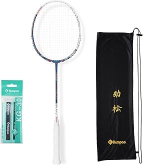 Badminton Racket Professional | Carbon Fiber Badminton Racket Set with Grip&Bag Pro Badminton Racquet Lightweight for Beginner, Intermediate Players Outdoor Games
