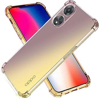 ILING Case for Oppo A78 5G/Oppo A58 5G/Oppo A58X Cover, Ultra-thin Color Gradient Clear Back Shockproof TPU Bumper Phone Cover[Anti-Yellowing] (Black+Gold)