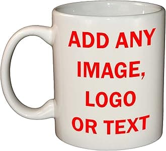 Design Your Own Personalised Mug | Add Any Name Photo Logo Text | 11 oz Tea Coffee (White Mug)