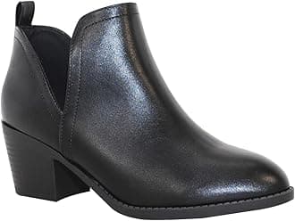 TRENDSUP Ankle Boots for Women Chelsea Square Toe Chunky Low Heel Booties Comfortable Slip on Short Boots