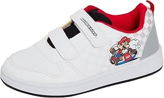 Super Mario Brothers Trainers Boys Sports Sneakers Mario Kart Casual Skate Shoes, Grey, 26.5 EU