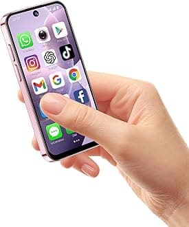 3G Mini Phone Unlocked, Dual - SIM, Face Unlock, 3.88 - inch HD Screen, Cute and Portable Backup Phone, Small Smartphone for Children and Students (16GB, Pink)