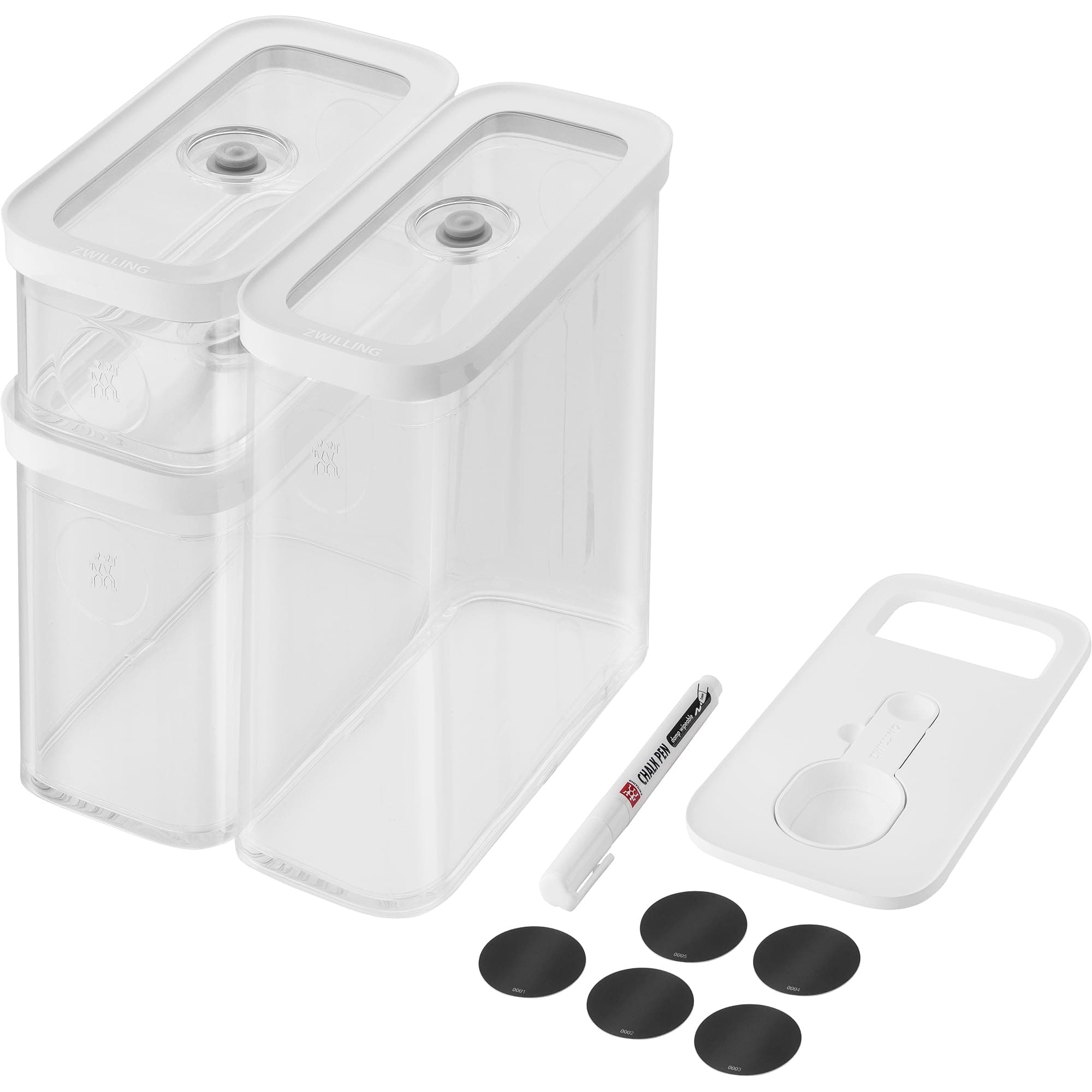 ZWILLING Fresh & Save CUBE Storage Organizer, 5-Piece Medium Set, Pantry Organizers and Storage, Plastic, BPA-Free Airtight Dry Food Storage Container for Storing Almonds, Banana Chips, Nuts and more