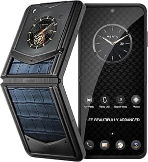 VERTU IRONFLIP Alligator Skin Flip Cell Phone, Unlocked Android 5G Smartphone, One-Hand Control, 50MP Camera, 12G +512G, Dual SIM, 6.9" 120Hz OLED Display, 65W Fast Charge (Navy Blue)