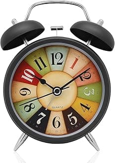 AERYS Digital Alarm Clock with Clear Display, Ideal for Home, Office, and Bedroom (Black Vintage Alarm Clock)