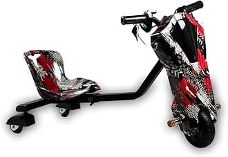 36V Mini Drift Scooter for Kids | Electric Ride-On with 360° Drift Action, LED Lights, Music & Stylish Designs | Durable, Safe, and Fun for Boys & Girls Ages 5-10 (Red Tornado)