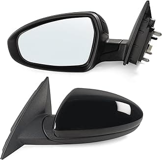 Left Driver Side Mirror Assembly Fits 2019 2020 2021 2022 2023 2024 KIA Forte With Power Glass Without Heated Turn Signal and Blind Spot Detection Match to Black (3Pins)