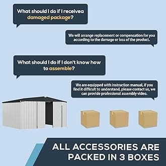 U-MAX 12x10 Storage Shed, Large Metal Outside Garden Sheds & Outdoor Storage Clearance, 10x12 Tool Shed Outdoor Storage Lockable for Backyard, Patio and Outside Use in White