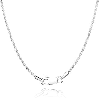 Jewlpire Diamond Cut 925 Sterling Silver Chain Rope Chain Italian Silver Necklace Chain for Women Men Super Shiny Durable 1.35mm Size 16,18, 20, 22, 24 Inches