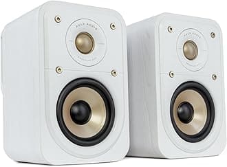 Signature Elite ES10 Surround Loudspeaker - Hi-Res Audio Certified, Dolby Atmos & DTS:X Compatible, 1"Tweeter &4"Woofer,Power Port Technology for Effortless Bass(Pair,Elegant White-Washed)