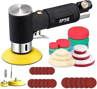 Air Sander Polisher, 25mm/50mm/80mm Random Orbit Sander Polisher Sets with Polishing Pads & Buffing Pads for Car Detailing Polishing