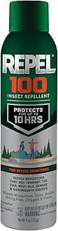 100 Insect Repellent, 4 Ounces, 98% DEET 10-Hour Protection Lon-Lasting Insect Repellent Aerosol Spray Repels Mosquitoes, Ticks, Gnats, Biting Flies, Chiggers And Fleas