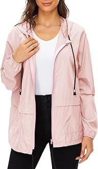 Packable Rain Jackets for Women Waterproof Lightweight Raincoat with Hood Windbreaker Jacket Women Rain Coats