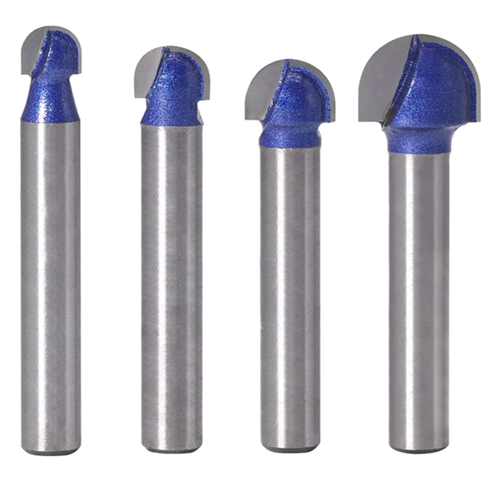 4pcs Core Box Router Bit 1/4 Inch Shank Round Nose Cove Box Router Bits