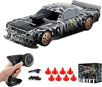 1/43 Scale Mini Drift Cars, Electric Full Proportional 2.4G Remote Control Racing Drift Car Model with Lights Kit, 15KM/H High Speed Vehicle Gift for Adults