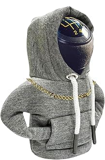 Yajeea Car Shift Knob Hoodie, Funny Gear Shift Knob Shirt Sweater, Winter Warm Shift Knob Cover Sweater Shirt, Automotive Interior Novelty Accessories Decorations, Universal Fit Knob Cover Gift (Grey)