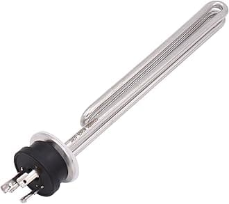 DERNORD 240V 4500W Tri-clamp Foldback Heating Element Stainless Steel Immersion Water Heater with 3-Wire Electrical Locking Plug (1.5 Inch Tri clamp)