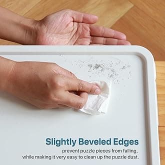 Playboda 1500 Piece Plastic Puzzle Board with 4 Drawers, Rotating Lazy Susan, Multicolor Drawers, 35"x27" (PTZ002), Ages 6+