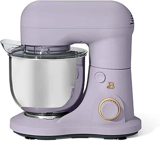 Beautiful 3.5 Qt Tilt-Head Stand Mixer | 12-Speed 300 W Motor | Stainless Bowl + Beater, Dough Hook & Whisk by Drew Barrymore (Lavender)
