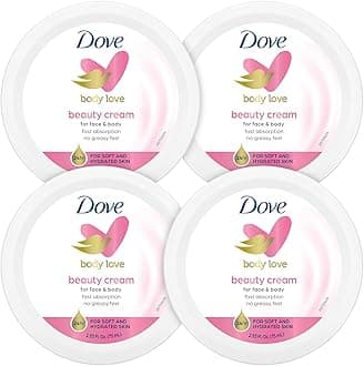 Beauty Cream Pink 4 Pack ~ Dove Cream Oil Body Lotion For Skin Care, Body Care | Dove Beauty Cream Creme De Beaute (2.53 Fl Oz. Each)