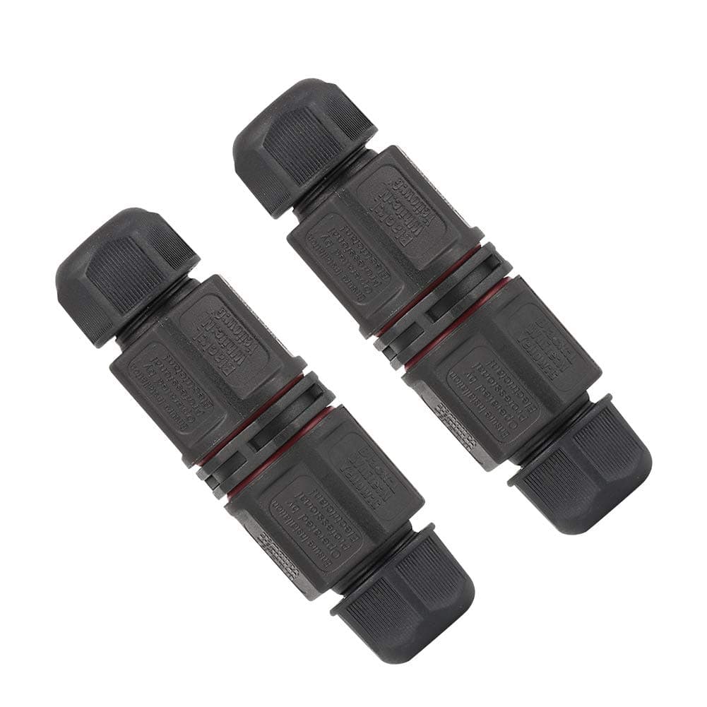 Waterproof Cable Connector, LOUFIMIDON 2 Pack Junction Box Cable Connector IP65 Outdoor Electrical Wire Cable Joint Connector (Junction Box Connector)
