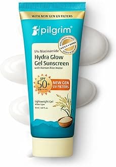 5% Niacinamide Hydra Glow Gel Sunscreen InVivo Tested SPF 50+ PA++++ with Korean Rice Water | New Gen UV Filters | Lightweight Gel | Hydrated Glowing Skin | All Skin Types | No White Cast |