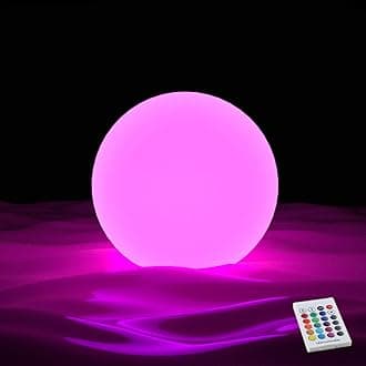 YESIE 6-Inch Floating Pool Light, Rechargeable LED Ball Light, Remote Control, Hot tub Accessories,Bathtub Lamp,16 RGB Colors Outdoor Patio Orb Decoration