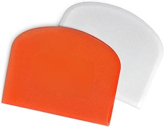 ALLTOPDough Bowl Spatula & Bench Scraper, Multipurpose Kitchen Tool (2, White&Orange)