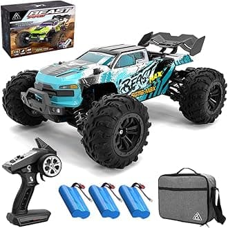 – SG116 MAX 1:16 Remote Controlled Car, 1:16 Waterproof RC Cars, 80KM/H 4WD RC High Speed Offroad with Brushless Motor for Adults, 3 Batteries