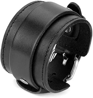 Black Leather Strap Bracelet