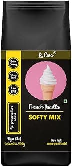 La Casa Soft Serve or Softy Premix - French Vanilla | Extra Creamy & Strong Flavor | Simply add Milk to prepare Soft Serves | 250g |