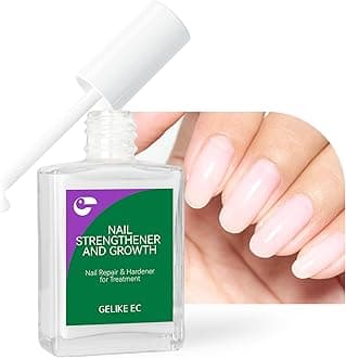 gelike ec Nail Strengthener Polish for Damaged Nails: Milky White 15ml 6 in 1 Natural Nail Hardener Extra Strong and Growth - Nail Polish Hardener for Weak and Damaged Nails